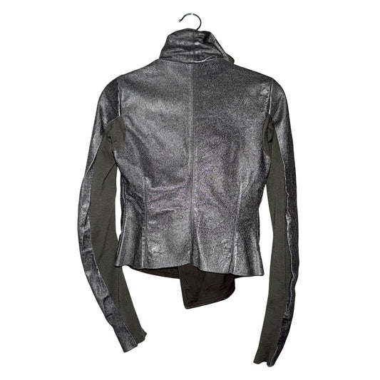 Rick Owens metallic Naska leather biker jacket