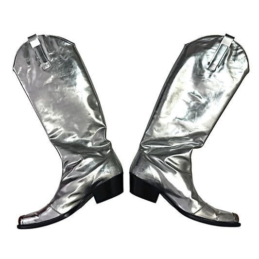 Calvin Klein 205w39nyc FW18 by Raf Simons silver knee high boots