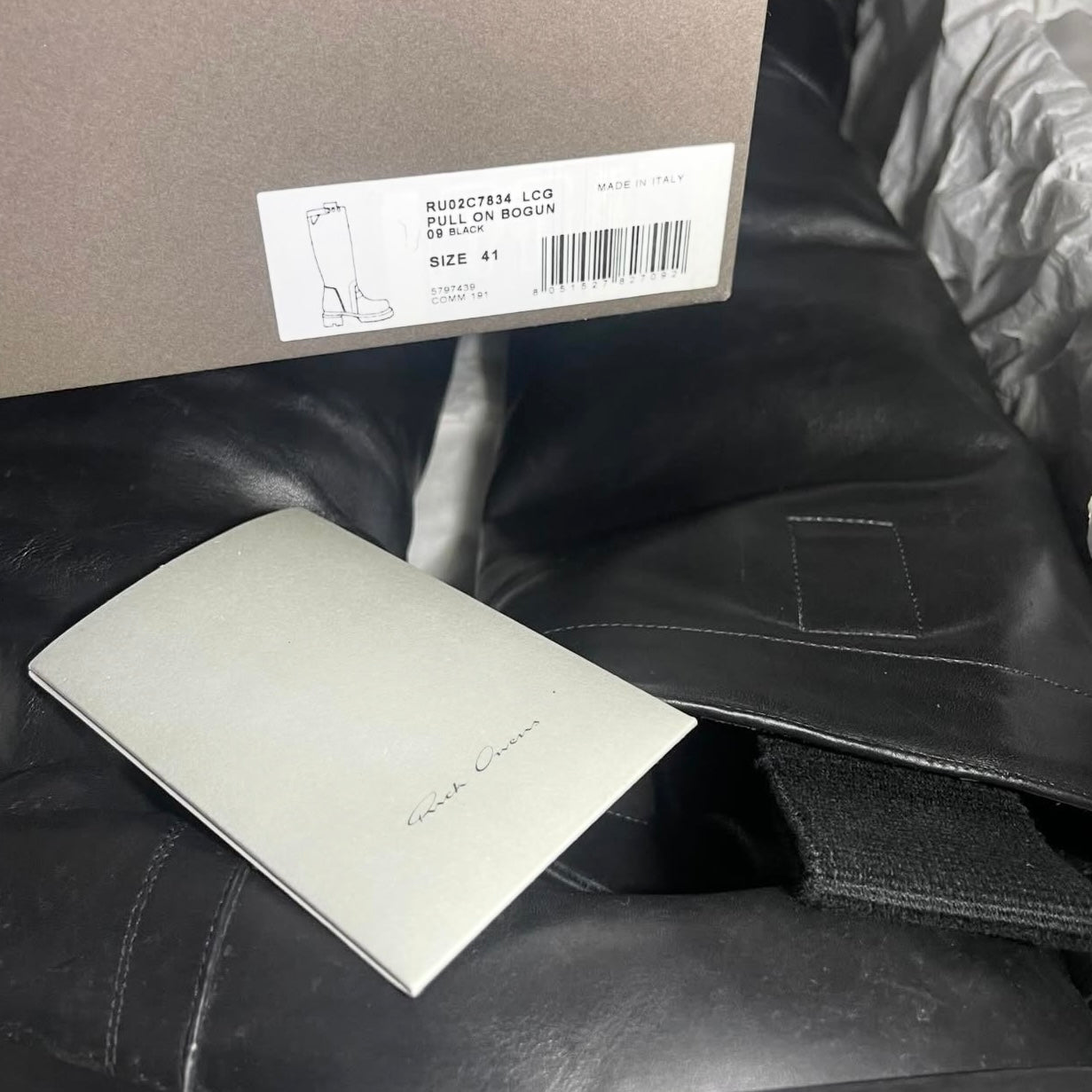 Rick Owens FW22 "STROBE" knee-high Bogun boots