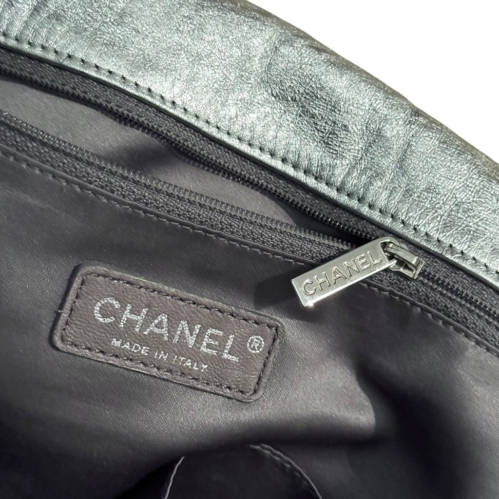 Chanel SS08 silver perforated Rodeo Drive tote bag