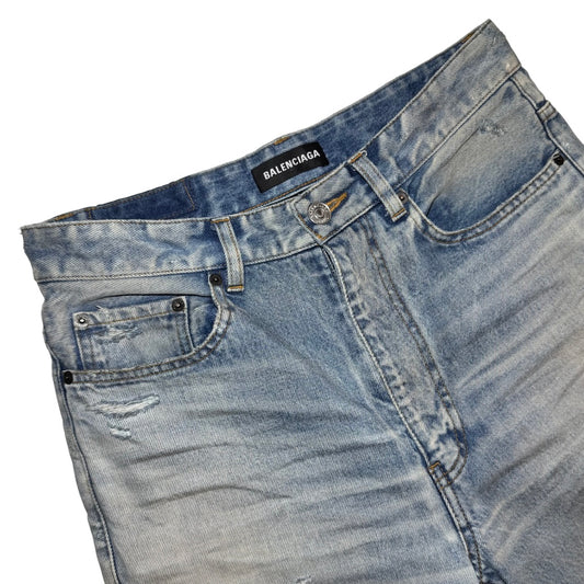 Balenciaga AW20 SAMPLE layered ripped denim