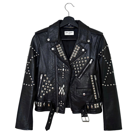 Saint Laurent FW16 "Palladium" studded leather biker jacket