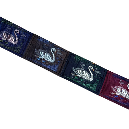 80's Jean Paul Gaultier by Gibo swan embroidery leather belt