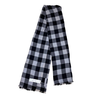 Rick Owens FW25 lightweight Jumbo Plaid wool scarf