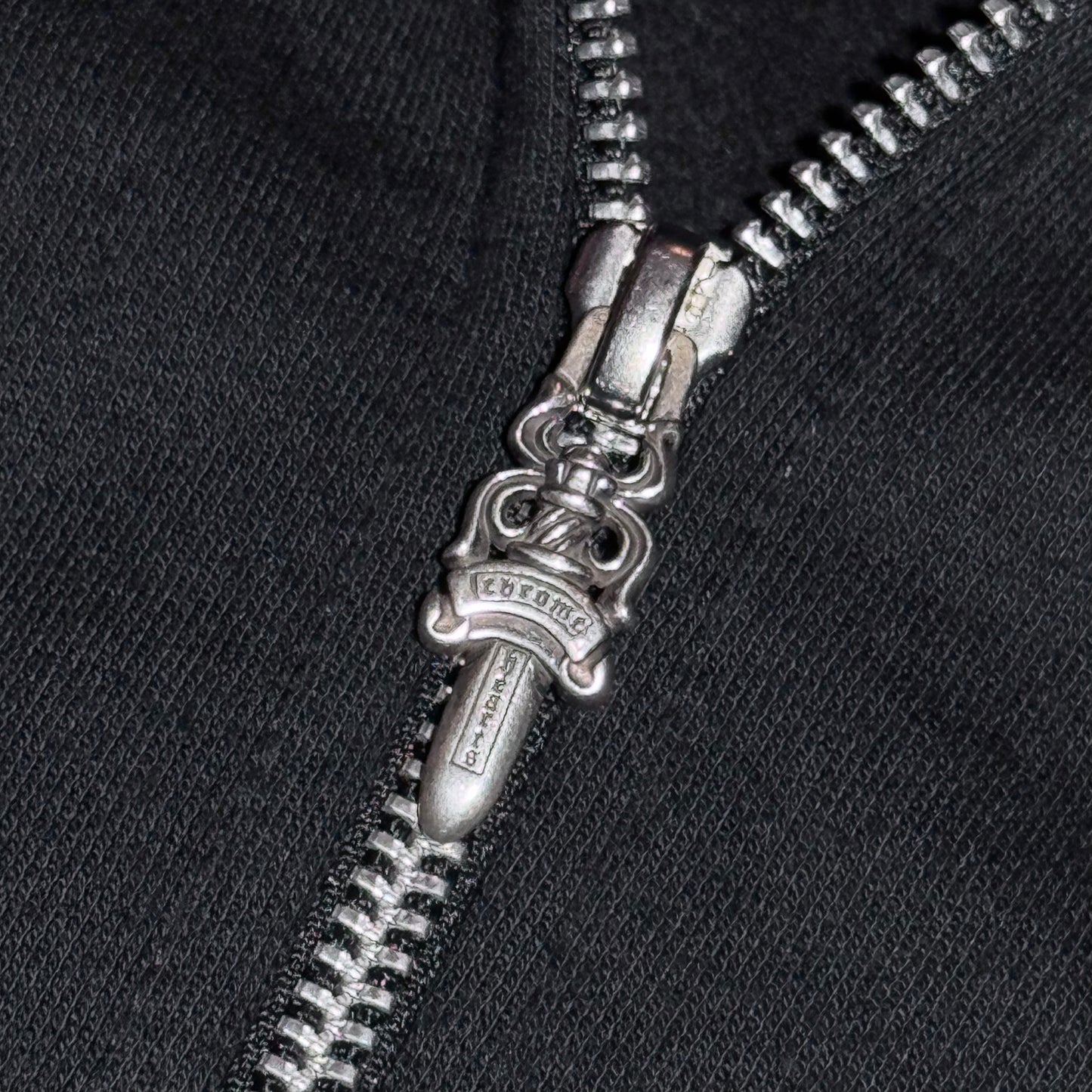 Chrome Hearts vertical logo zip-up hoodie