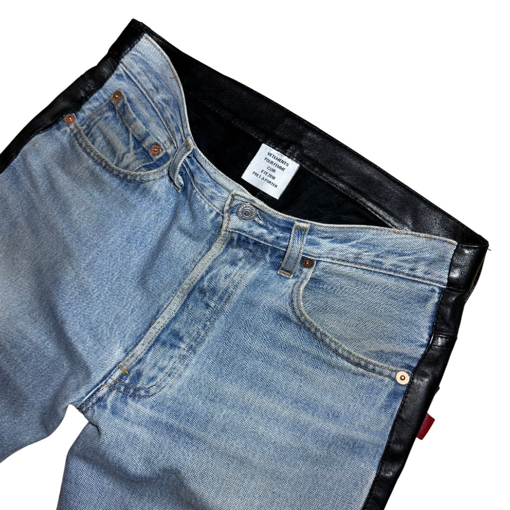 Vetements AW18 Hybrid leather denim