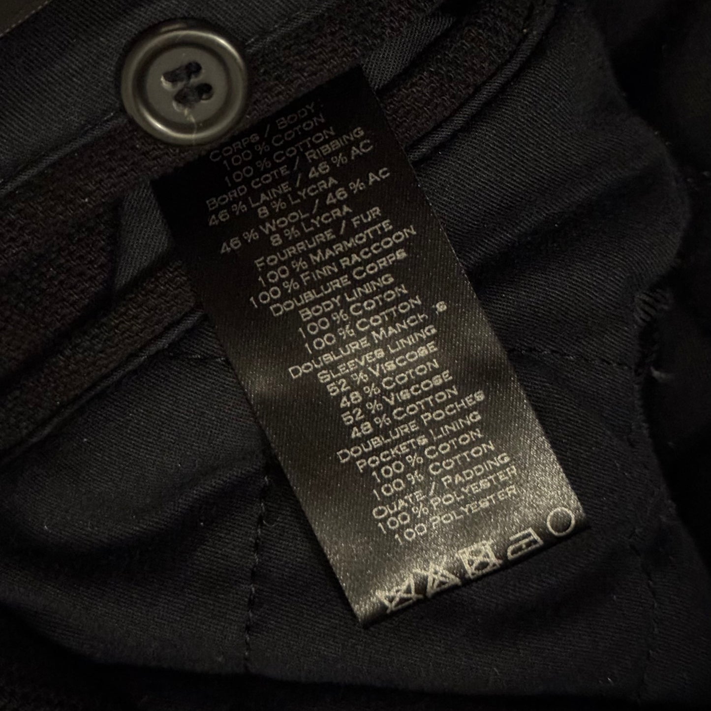 Balmain AW13 quilted raccoon trimmed bondage jacket