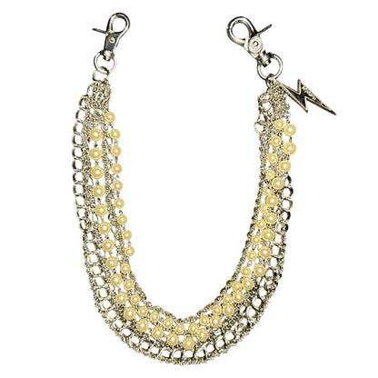 Hysteric Glamour layered pearl wallet chain