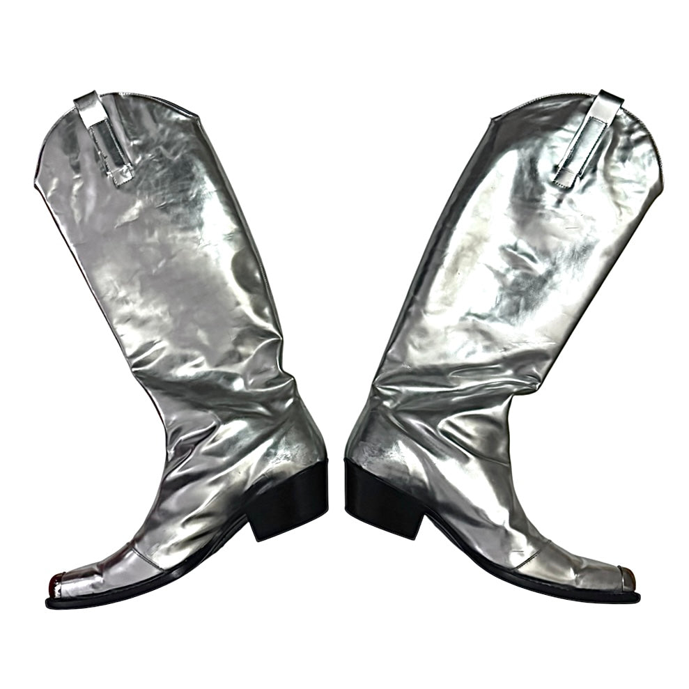 Calvin Klein 205w39nyc FW18 by Raf Simons silver knee high boots