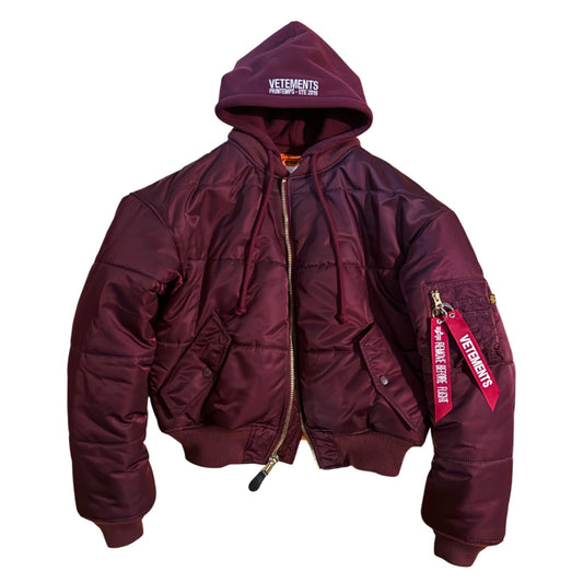 Vetements x Alpha Industries AW18 reversible cropped MA1 bomber jacket