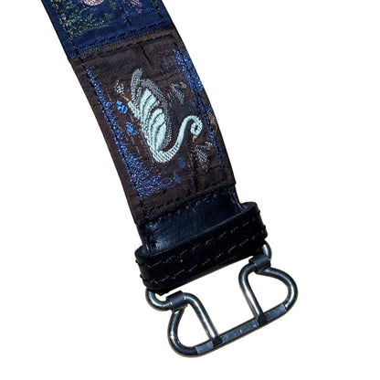 80's Jean Paul Gaultier by Gibo swan embroidery leather belt