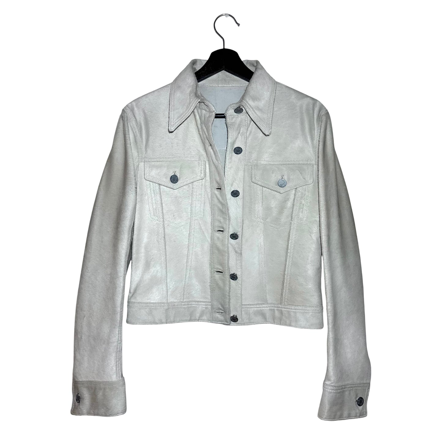 Calvin Klein 205W39NYC FW18 pony hair leather trucker jacket