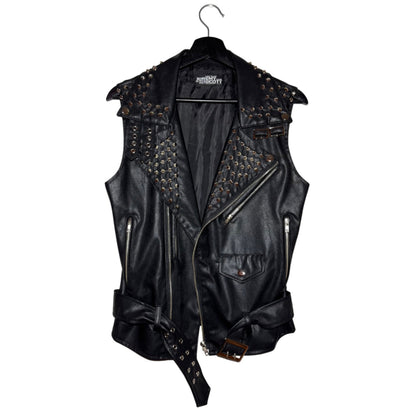 Jeremy Scott studded faux leather biker vest
