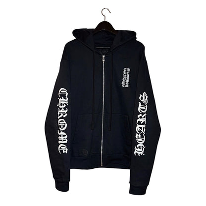 Chrome Hearts vertical logo zip-up hoodie