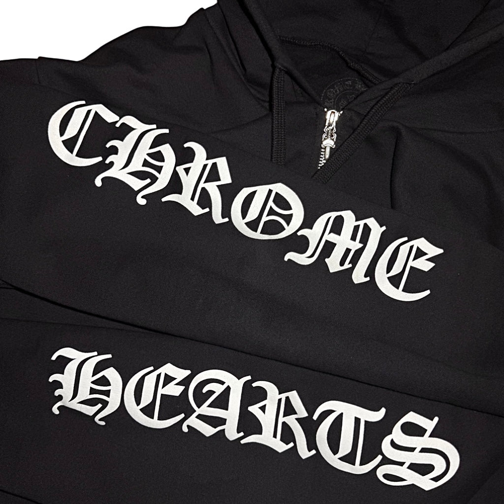 Chrome Hearts vertical logo zip-up hoodie