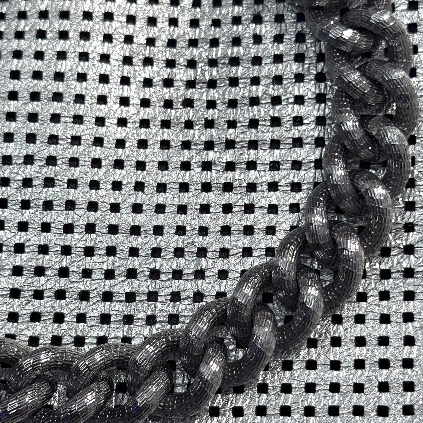 Chanel SS08 silver perforated Rodeo Drive tote bag
