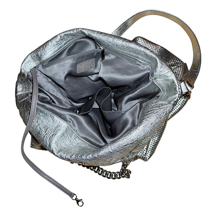 Chanel SS08 silver perforated Rodeo Drive tote bag