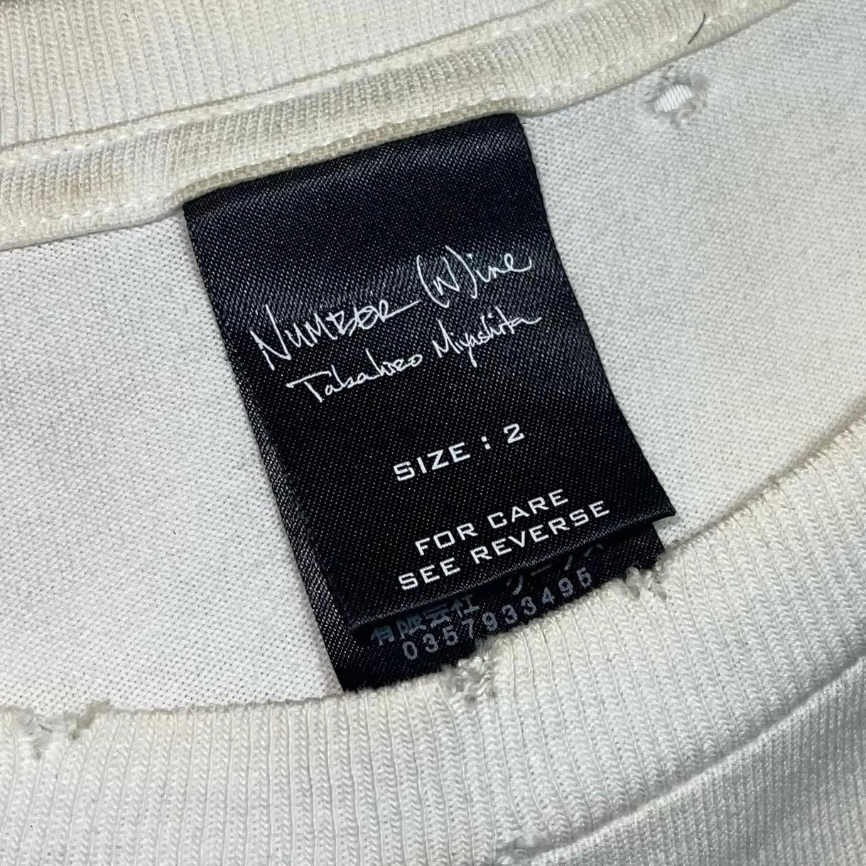 Number (N)ine SS06 "Never Too Young To Die" distressed T-shirt