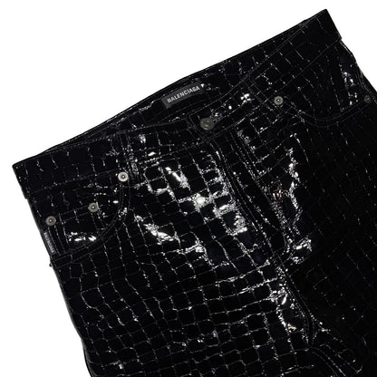 Balenciaga SS19 SAMPLE croc embossed leather pants