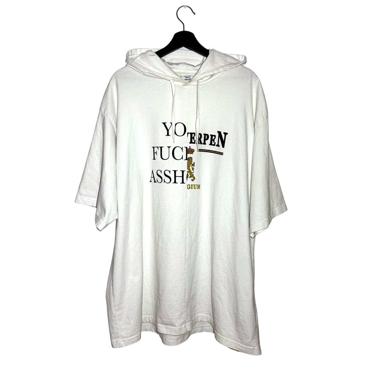 Vetements AW18 split graphic T-shirt hoodie