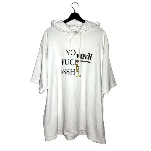 Vetements AW18 split graphic T-shirt hoodie