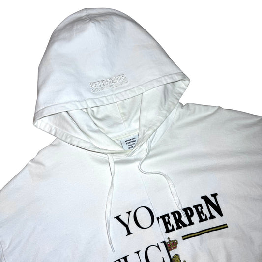 Vetements AW18 split graphic T-shirt hoodie