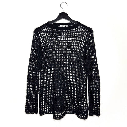 Helmut Lang mohair fishnet knit top