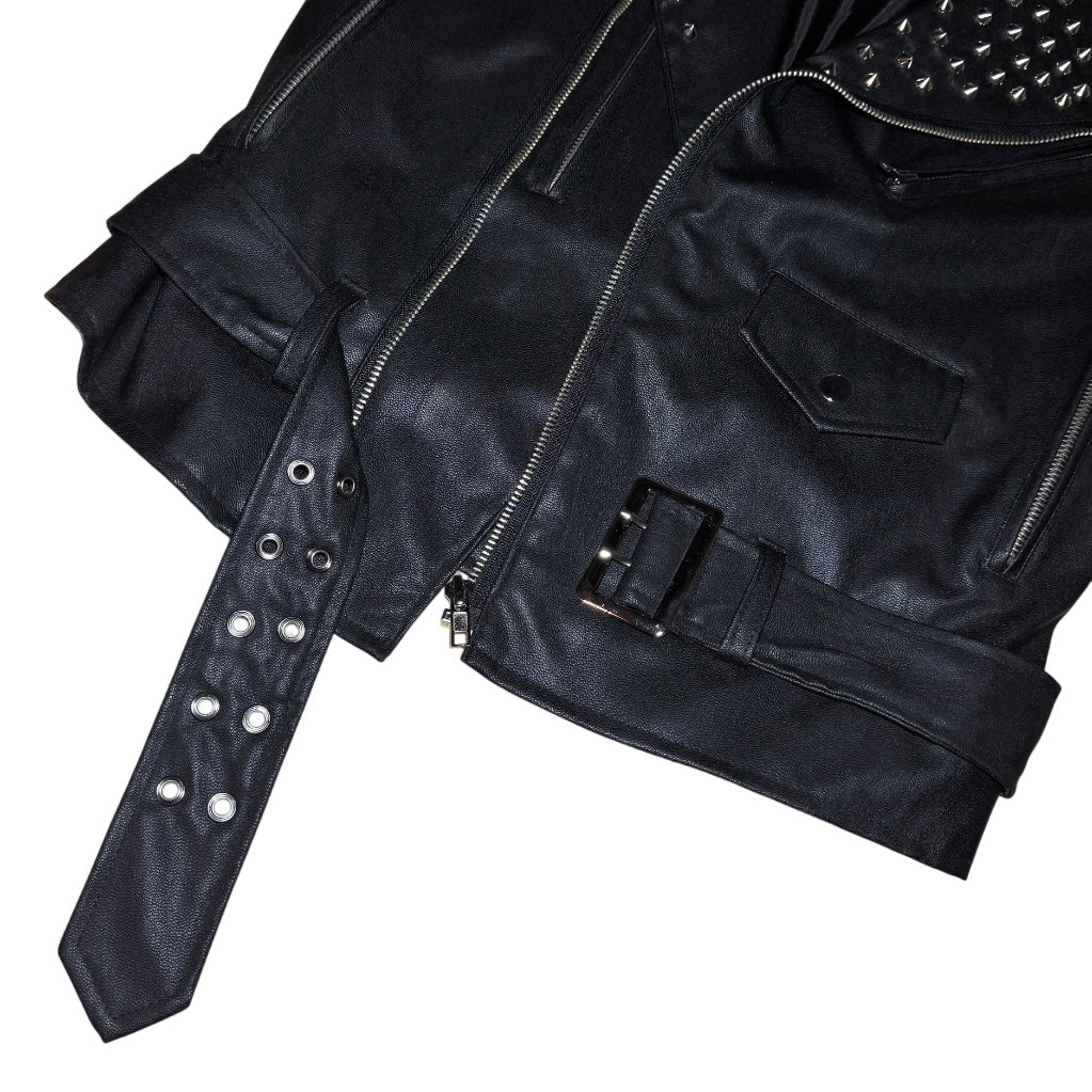 Jeremy Scott studded faux leather biker vest