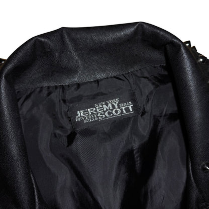 Jeremy Scott studded faux leather biker vest