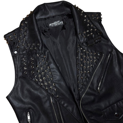 Jeremy Scott studded faux leather biker vest