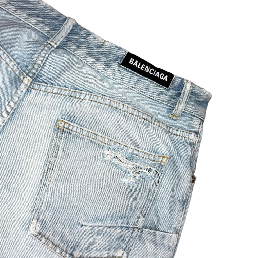 Balenciaga SS23 distressed denim shorts