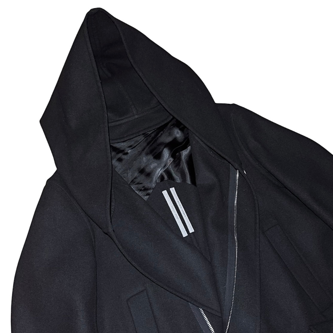 Rick Owens FW19 "LARRY" hooded fishtail wool parka