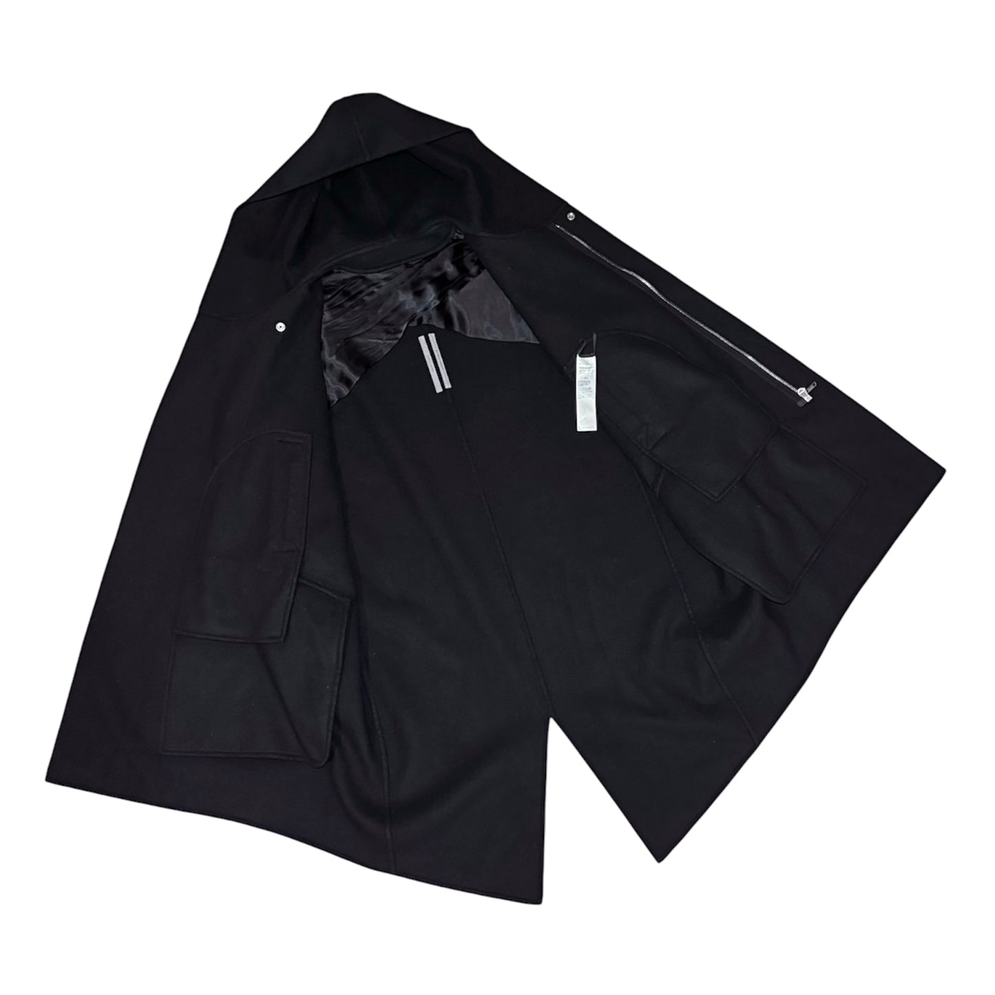 Rick Owens FW19 "LARRY" hooded fishtail wool parka